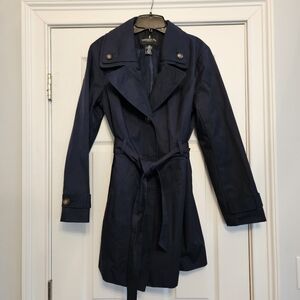London Fog Navy Trench Coat for Women Sz Med
